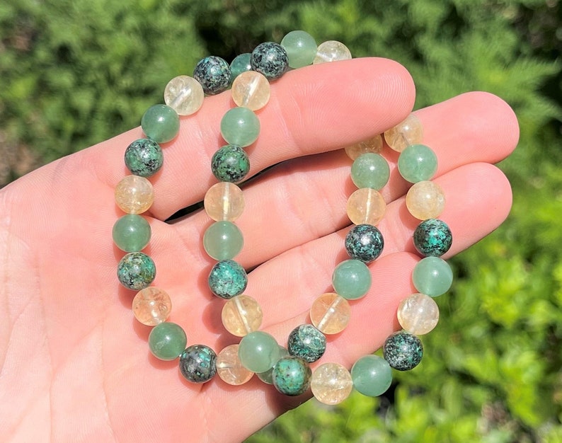 Aura Wealth & Abundance Strand — Citrine, Pyrite & Tiger's Eye (Queue #11)