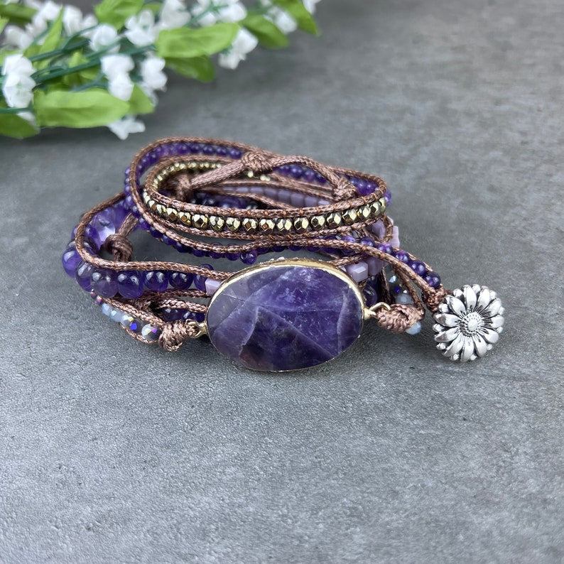 Aura Intuition & Peace Wrap — February Birthstone Amethyst
