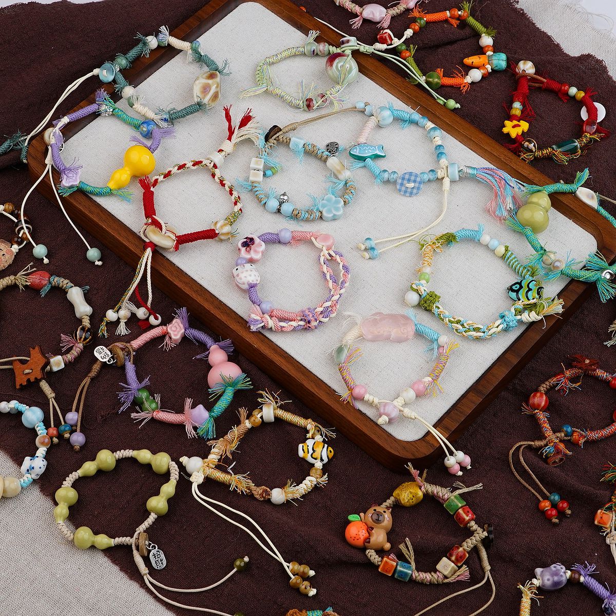 Aura Ocean Agate Macrame Strand — Handcrafted Eco-Friendly Hemp Bangle