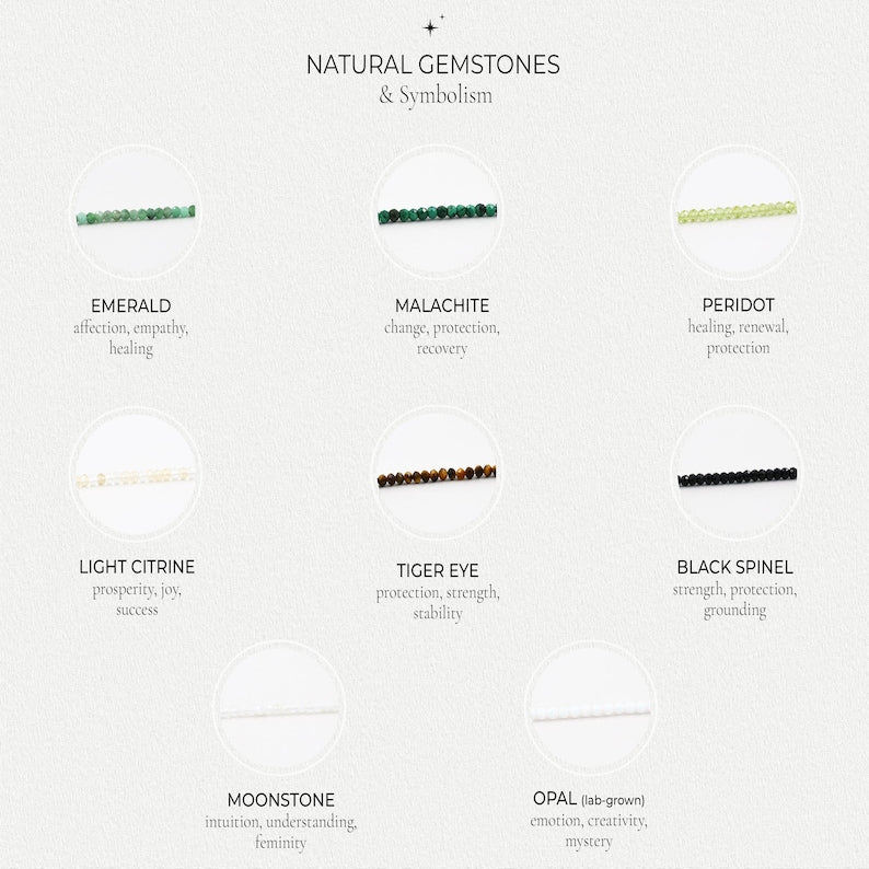 Aura Minimalist Gemstone Chain — Dainty 14K Gold Filled & Sterling Silver Birthstone Bracelet