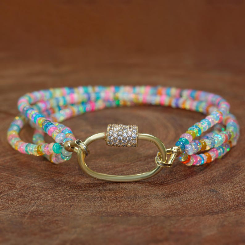Aura Cosmic Welo Fire Opal Strand — Ethiopian Opal Spiritual Jewelry (Queue #14)