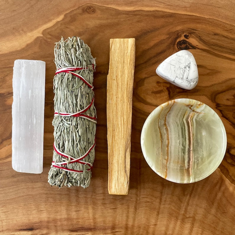 Aura New Beginnings Ritual Kit — Sacred Sage & Gemstone Cleansing Set