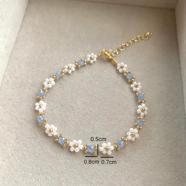 Aura Celestial Floral Strand — 18K Gold Plated Crystal Beaded Bracelet