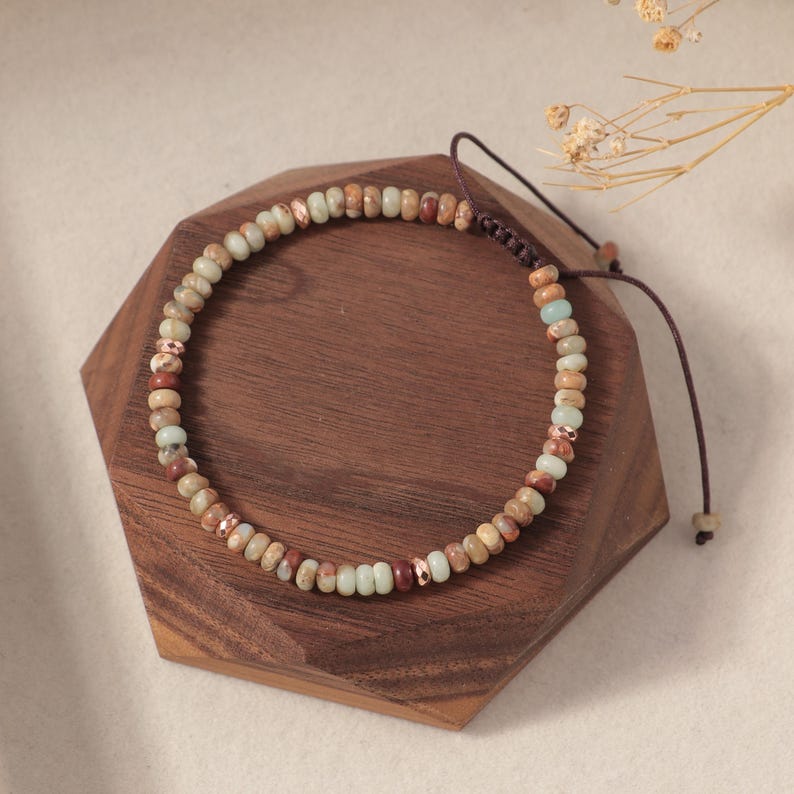 Aura Autumn Jasper Leather Wrap — Earth Grounding Bangle (Queue #9)