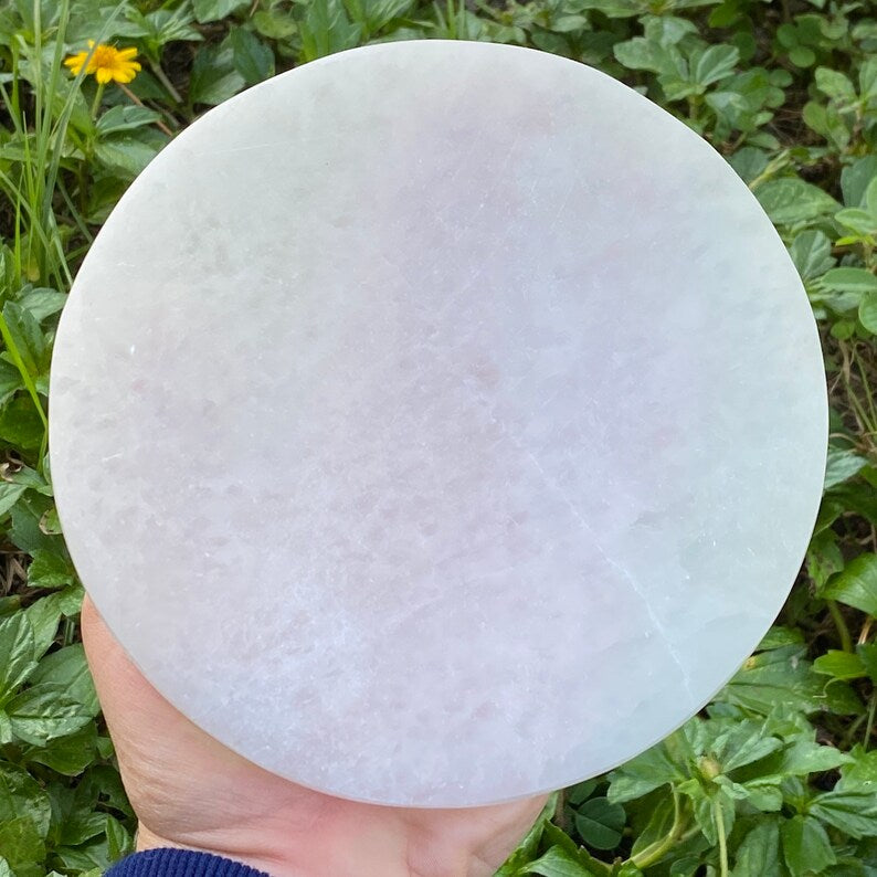 Aura Seven Chakras Selenite Charging Plate — Multi-Chakra Alignment Cleansing Slab