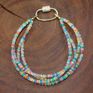 Aura Cosmic Welo Fire Opal Strand — Ethiopian Opal Spiritual Jewelry (Queue #14)