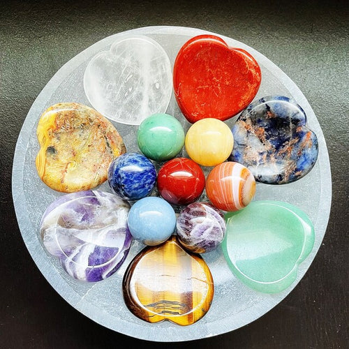 Aura 7 Chakra Sacred Sphere Set — Rainbow Crystal Balls for Alignment & Balance