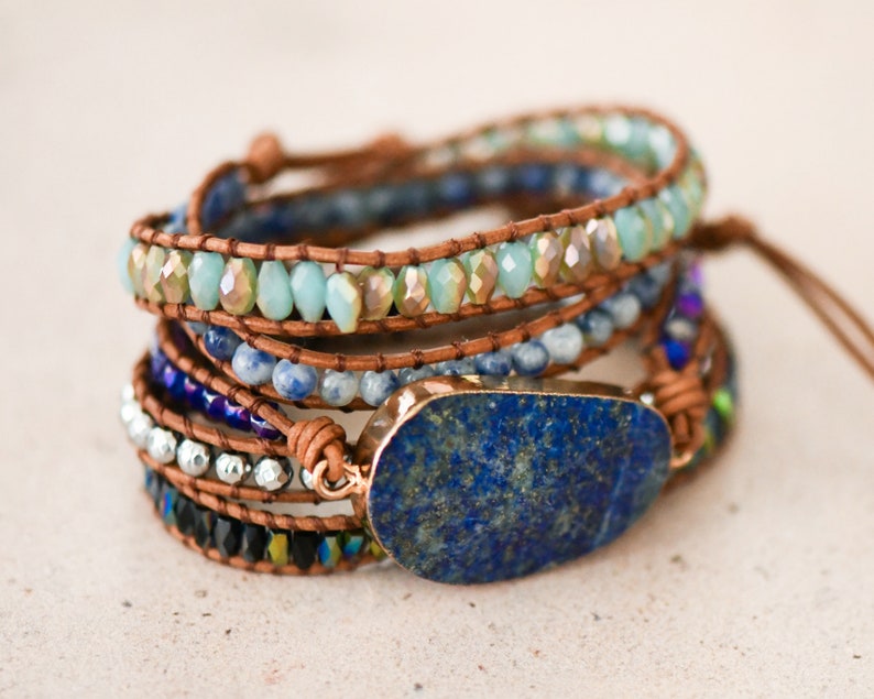 Aura Inner Peace Wrap — Lapis Lazuli & Mixed Gemstones
