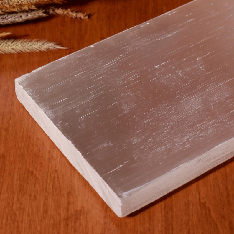 Aura Seven Chakras Selenite Charging Plate — Multi-Chakra Alignment Cleansing Slab