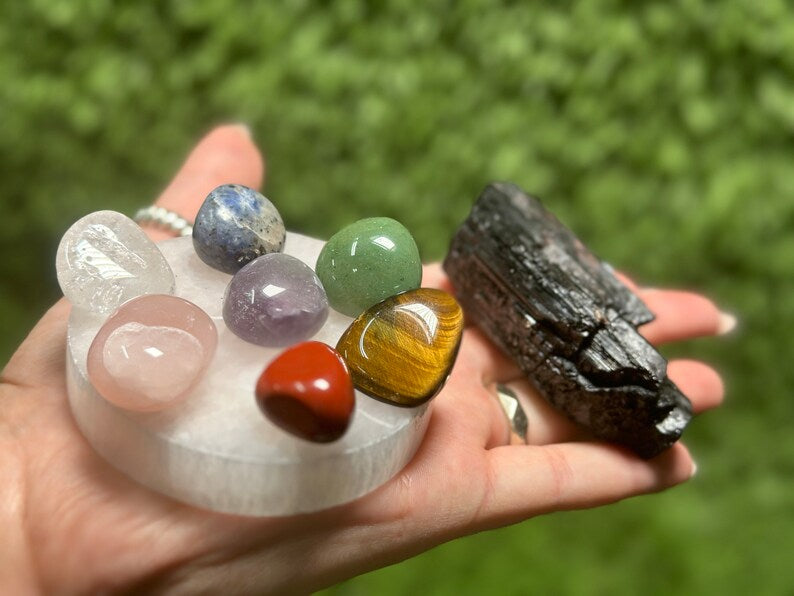 Aura Sanctuary Home Protection Kit — Sacred Black Tourmaline & Smudge Set