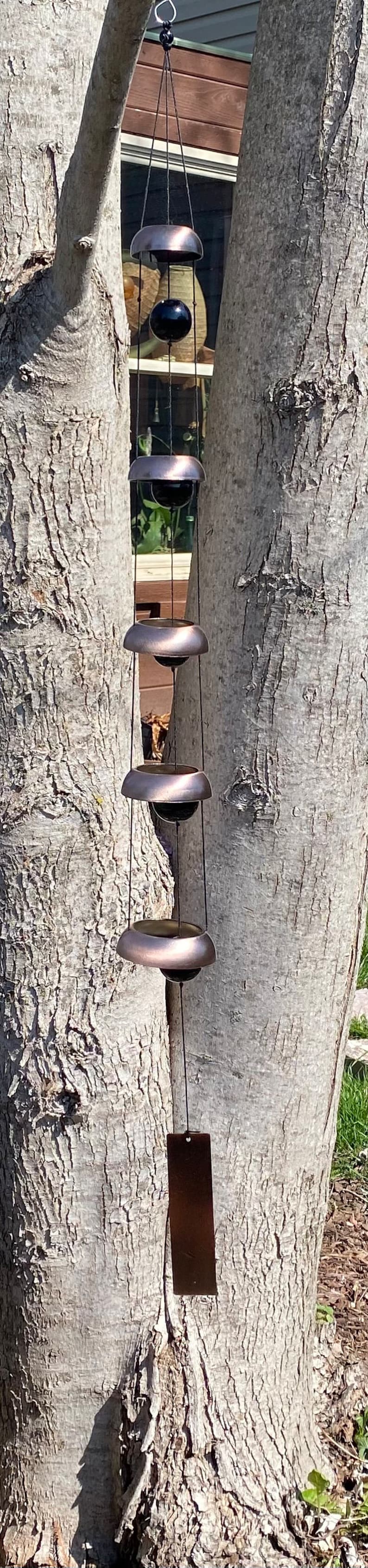 Aura Sanctuary Five-Tier Temple Bells — Rustic Resonance Windchime