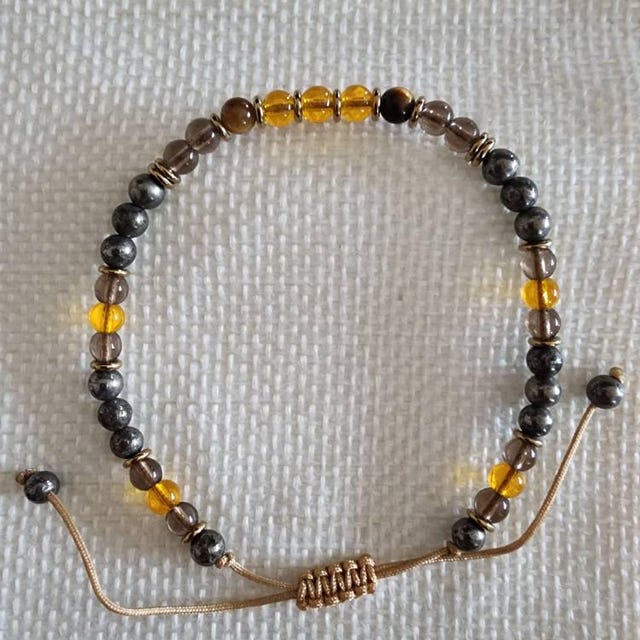 Aura Wealth & Abundance Strand — Citrine, Pyrite & Tiger's Eye