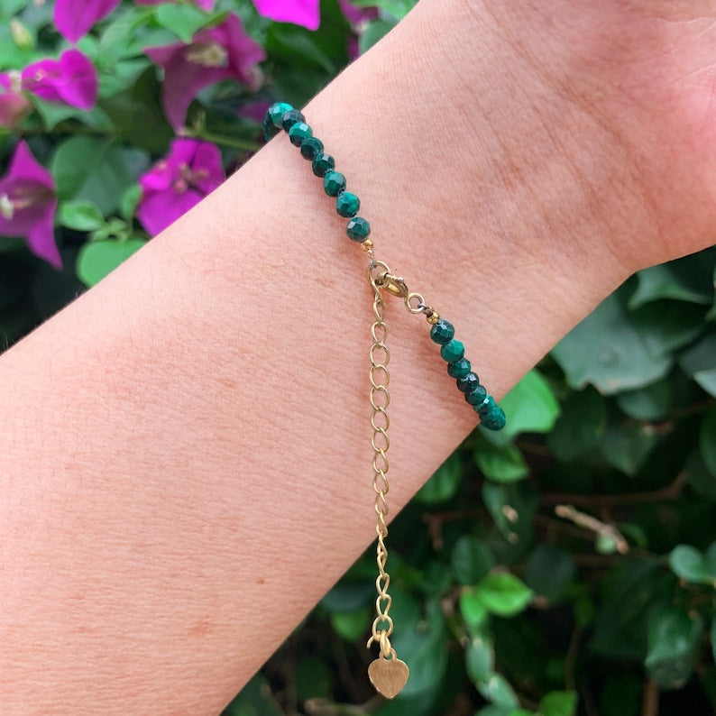 Aura Abundant Malachite Strand — Heart Chakra Alignment & Protection Talisman