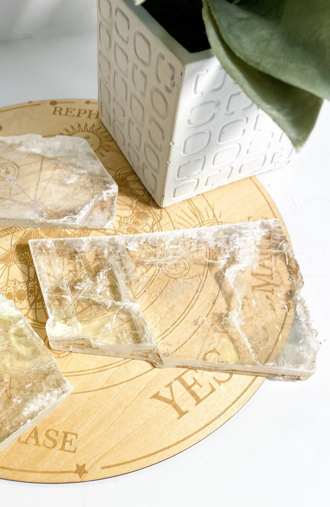 Aura Raw Selenite Slab — Altar Crystal Cleansing Block