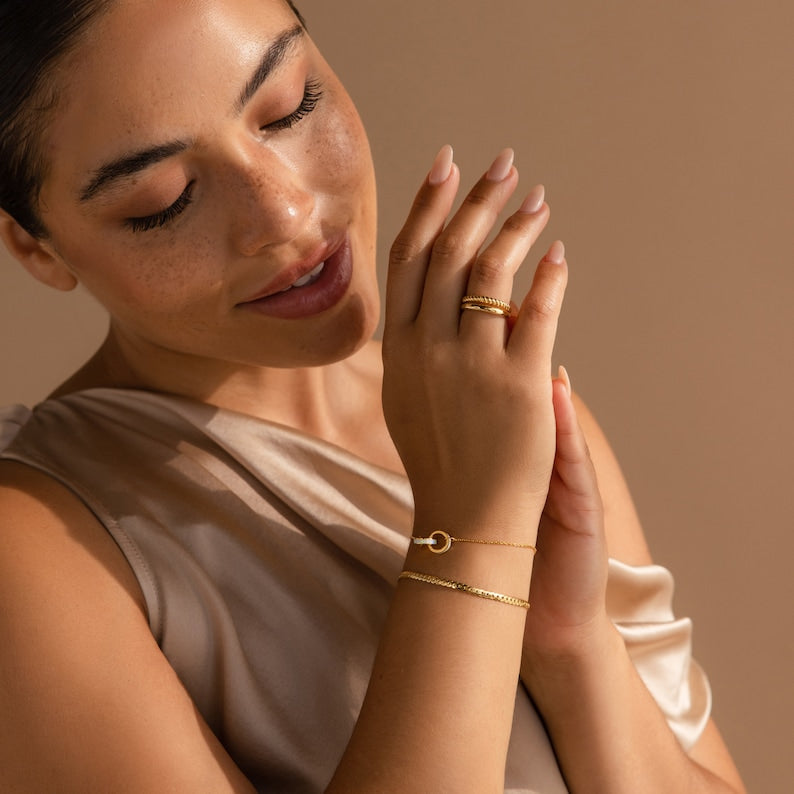 Infinite Opal Interlocking Bracelet — Sacred Eternity Charm