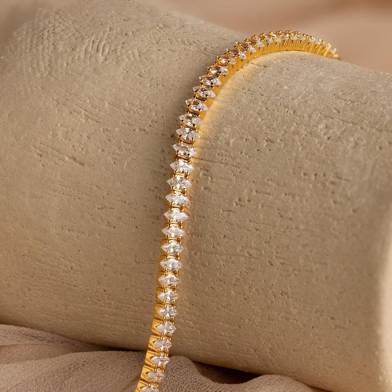 Marquise Solitaire Tennis Bracelet — Celestial Diamond Aura