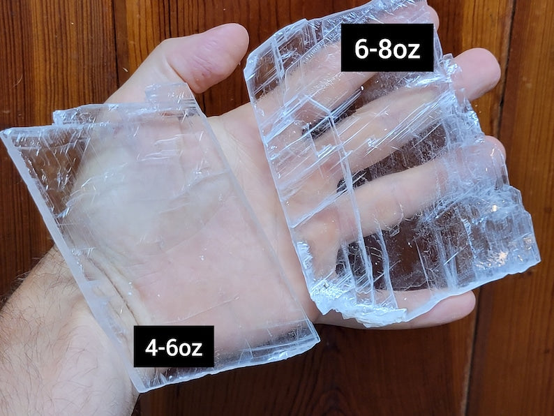 Aura Raw Selenite Slab — Altar Crystal Cleansing Block (Queue #10)