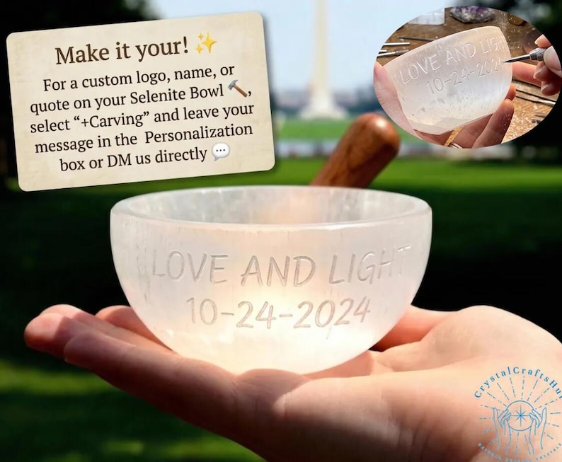 Aura Polished Selenite Charging Bowl — Crown Chakra Crystal Cleansing Vessel