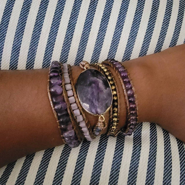 Aura Intuition & Peace Wrap — February Birthstone Amethyst