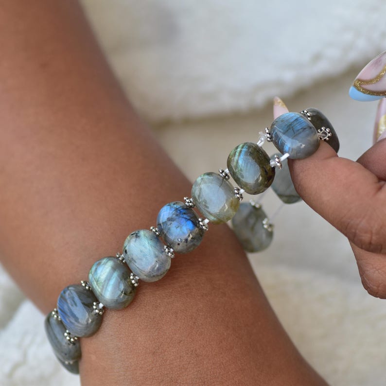 Aura Shadow Work Protection Strand — Labradorite, Obsidian & Howlite (Queue #21)