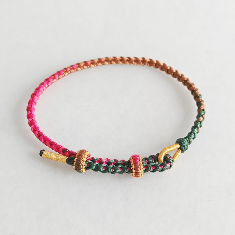 Aura Tibetan Lucky Knot Strand — Waterproof Braided Buddhist Rope Bracelet