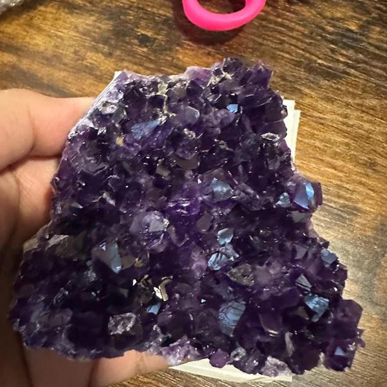 Aura Tranquility Amethyst Cluster — Deep Violet Geode Altar Anchor (Style 2)