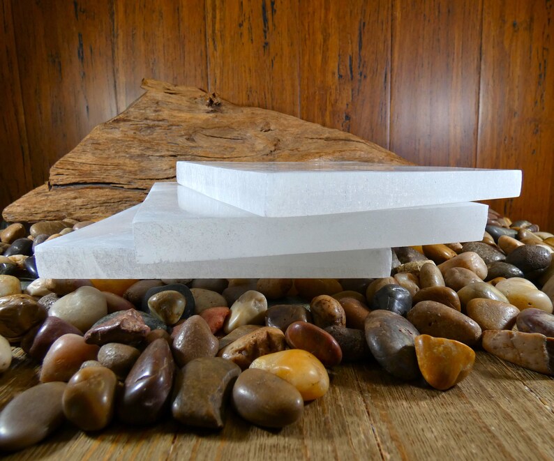 Aura Raw Selenite Slab — Altar Crystal Cleansing Block