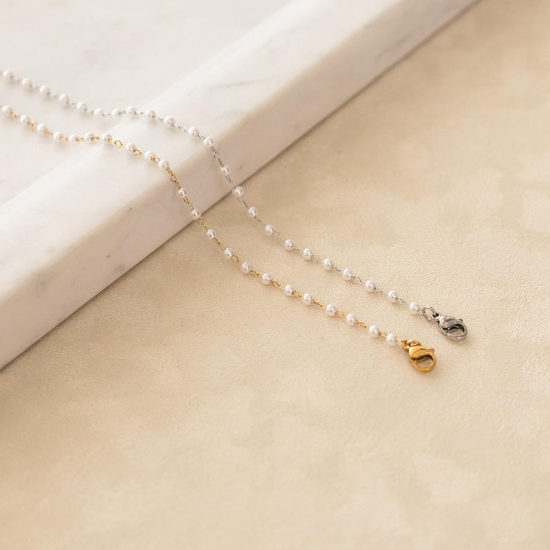 Dainty Luminous Pearl Bead Bracelet — Pure Bridal Aura