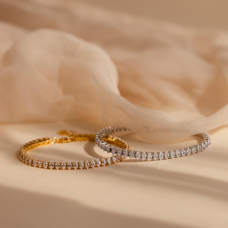 Marquise Solitaire Tennis Bracelet — Celestial Diamond Aura