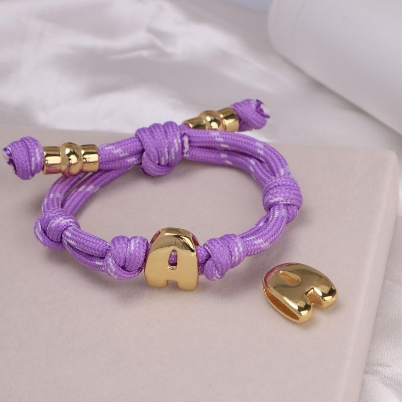Aura Initial Knotted Bracelet — Custom Bubble Letter Alignment