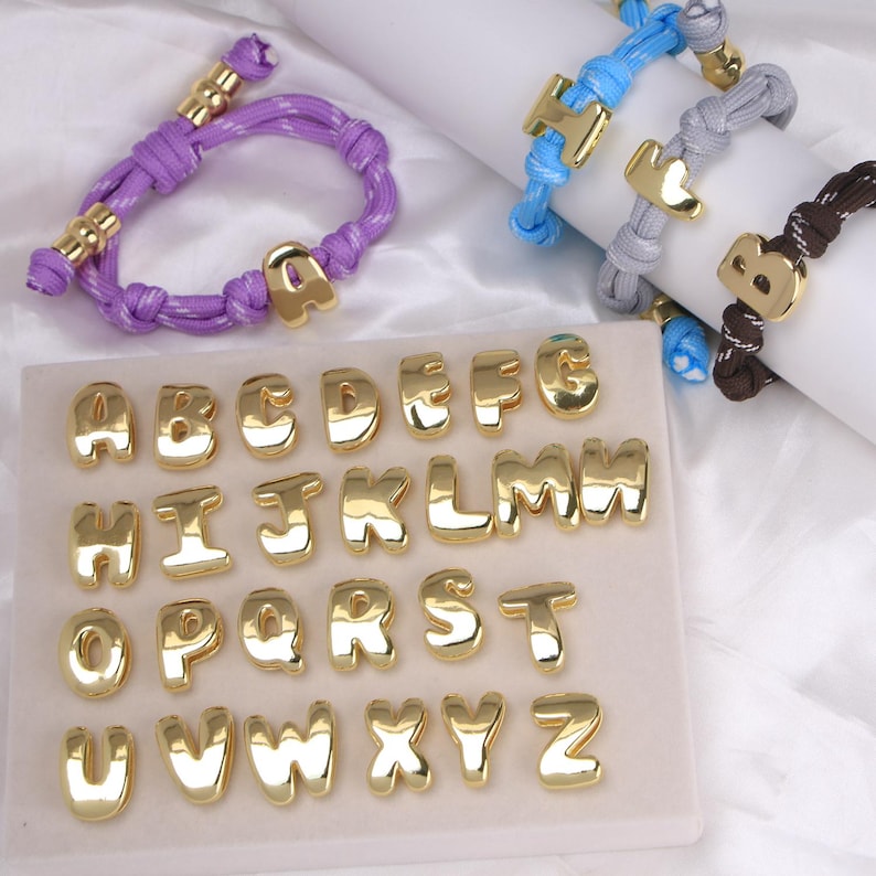 Aura Initial Knotted Bracelet — Custom Bubble Letter Alignment