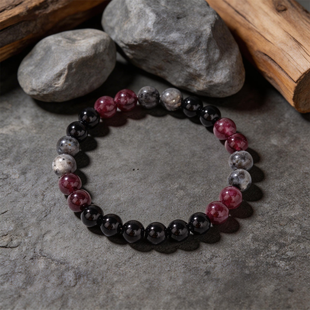 Crystal Beaded Bracelet — Vintage-Style Natural Stone Strand - Amethyst, Lepidolite, Citrine, & Clear Quartz - Cellular Regeneration & Healing