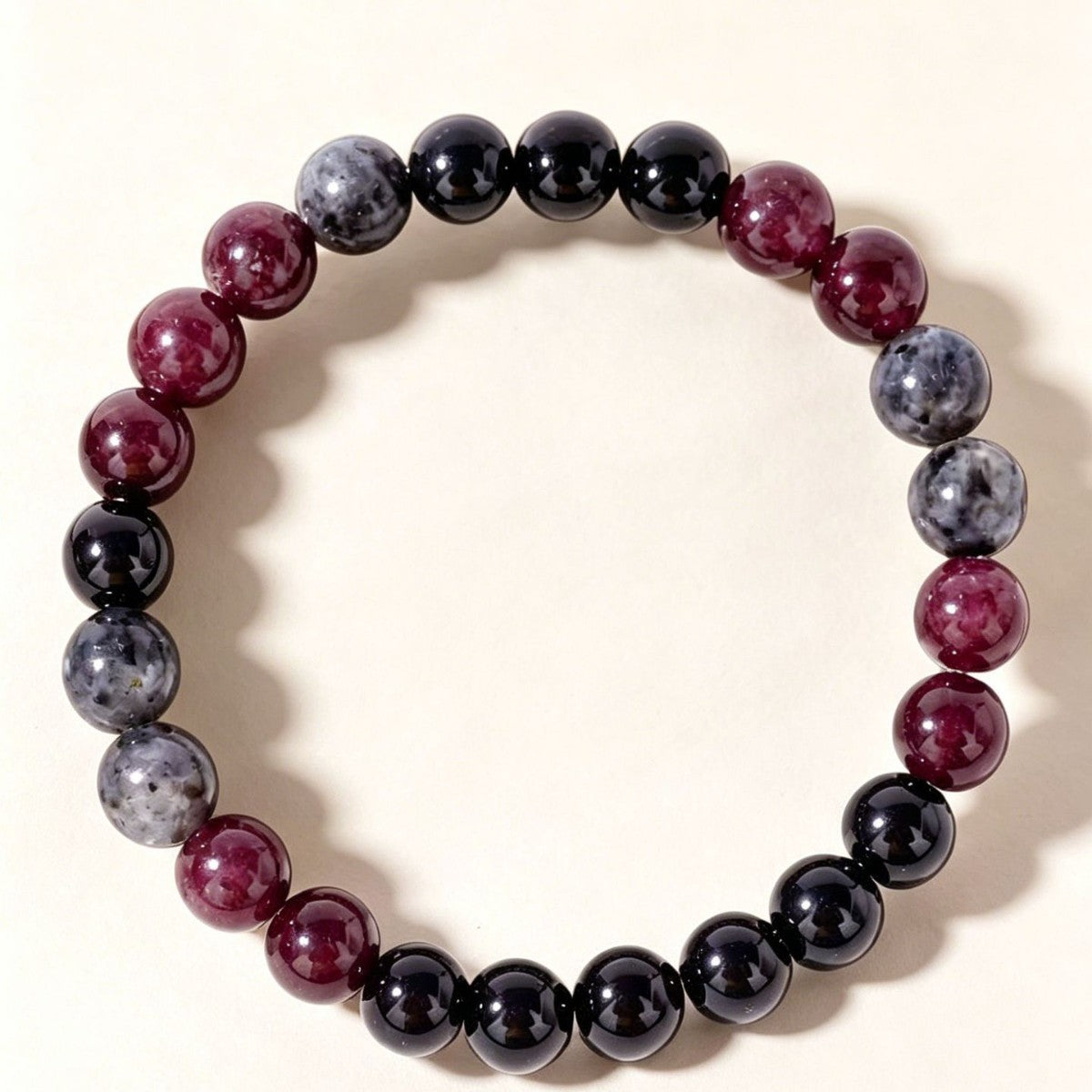 Crystal Beaded Bracelet — Vintage-Style Natural Stone Strand - Amethyst, Lepidolite, Citrine, & Clear Quartz - Cellular Regeneration & Healing