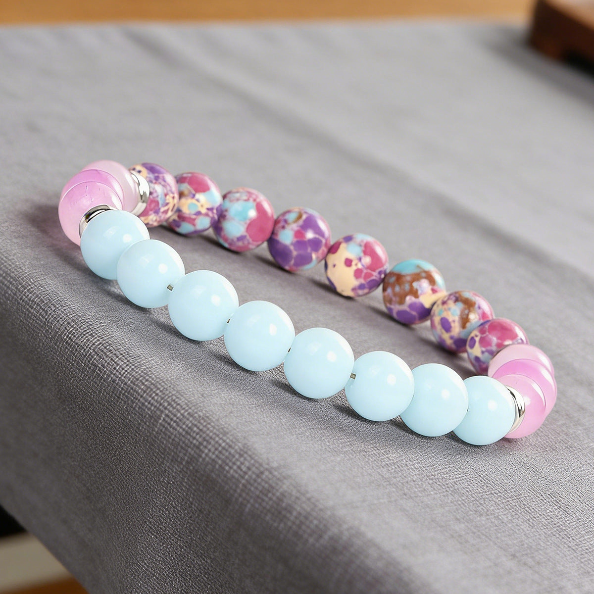 Sodalite Love: Natural Blue Sodalite, Peach Aventurine & Marbled Jasper Bracelet
