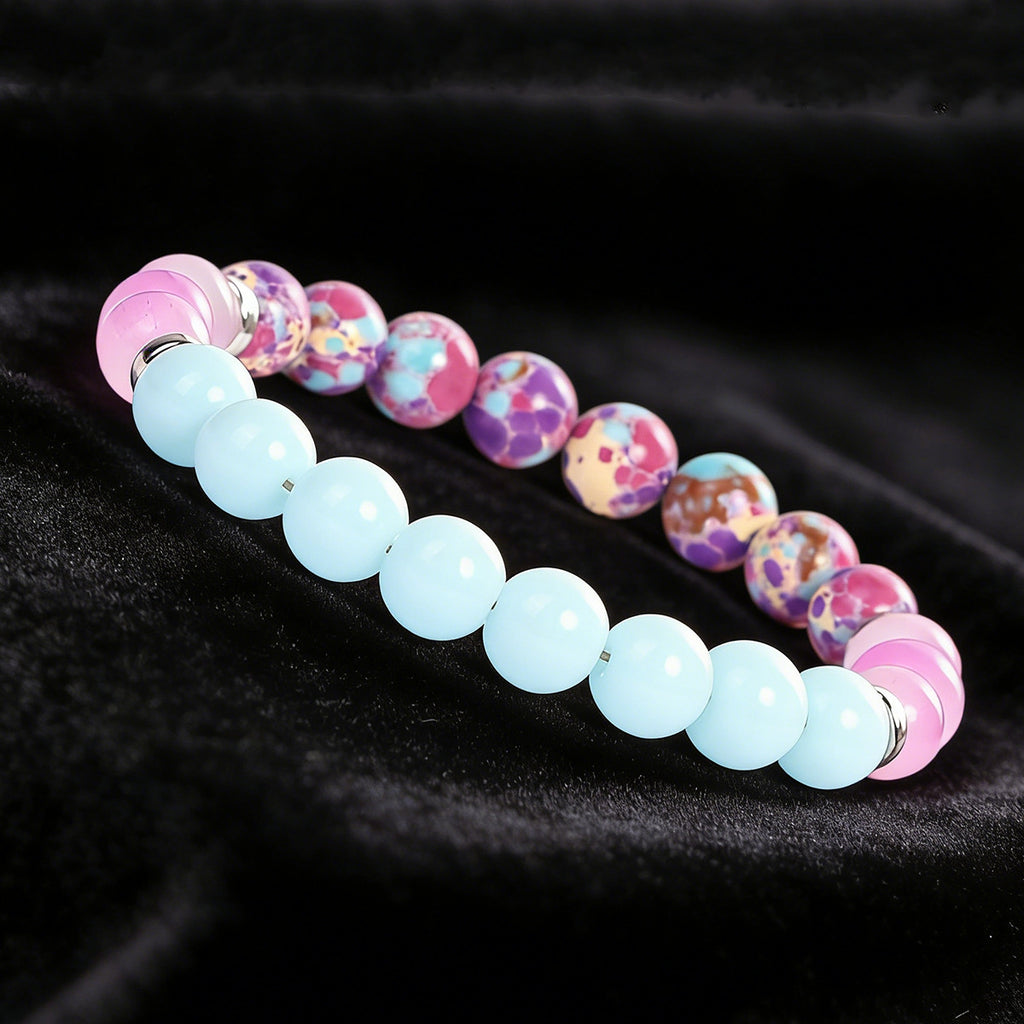 Sodalite Love: Natural Blue Sodalite, Peach Aventurine & Marbled Jasper Bracelet