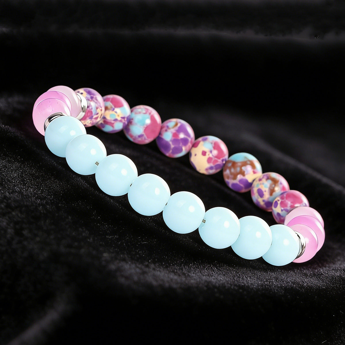 Sodalite Love: Natural Blue Sodalite, Peach Aventurine & Marbled Jasper Bracelet