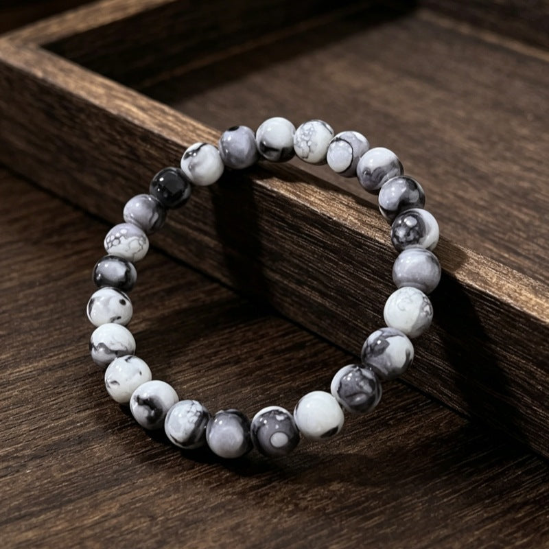 Aura Shadow Work Protection Strand — Labradorite, Obsidian & Howlite