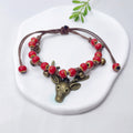 Aura Artisan Ceramic Charm Strand — Hand-Woven Friendship Bracelet