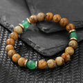 Aura Lucky Jade Bangle — Real Green Jadeite Bead Wristband (Queue #25)