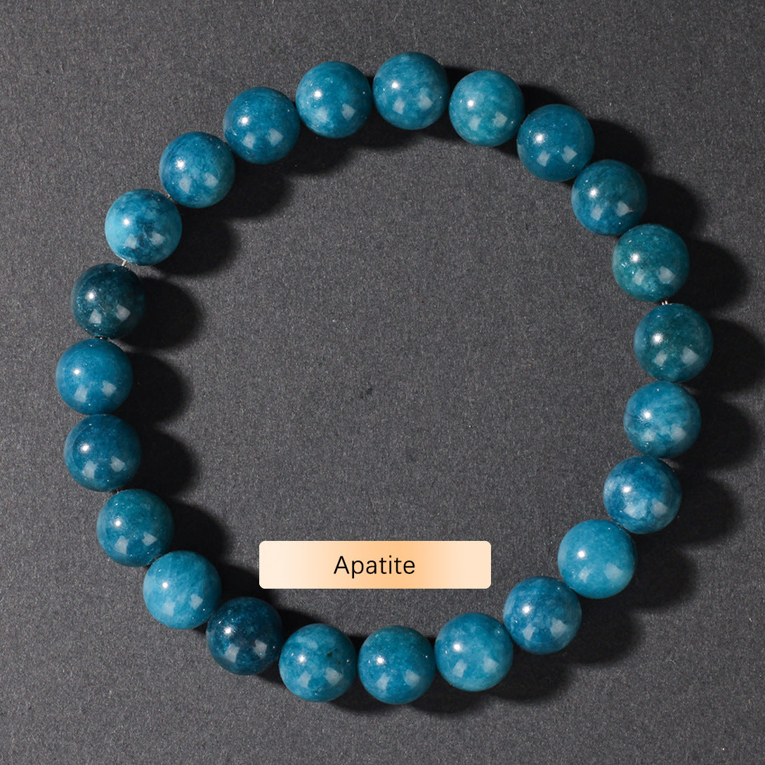 Vintage Natural Stone Beaded Strand — Classic Round Gemstone Bracelet