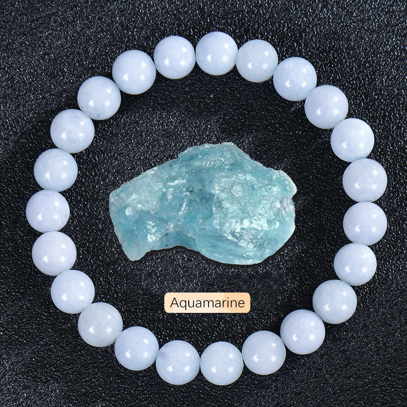 Vintage Natural Stone Beaded Strand — Classic Round Gemstone Bracelet
