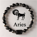 12 Zodiac Constellation Natural Stone Beaded Bracelet