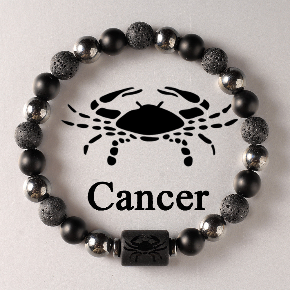 12 Zodiac Constellation Natural Stone Beaded Bracelet