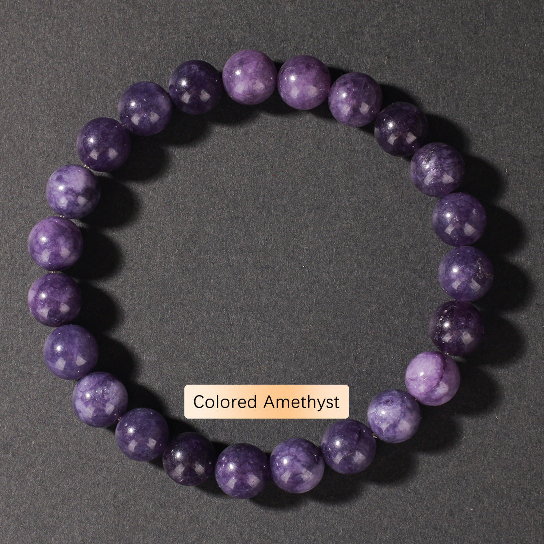 Vintage Natural Stone Beaded Strand — Classic Round Gemstone Bracelet