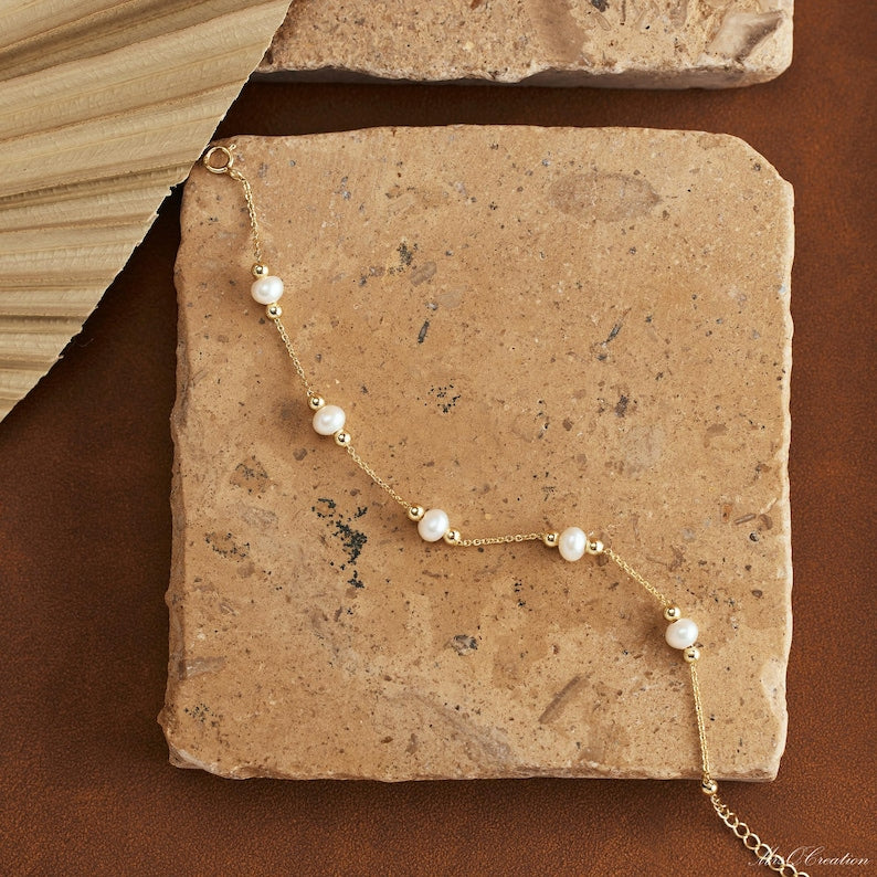 Eternity Pearl Bead Bracelet — Classic Bridal Aura