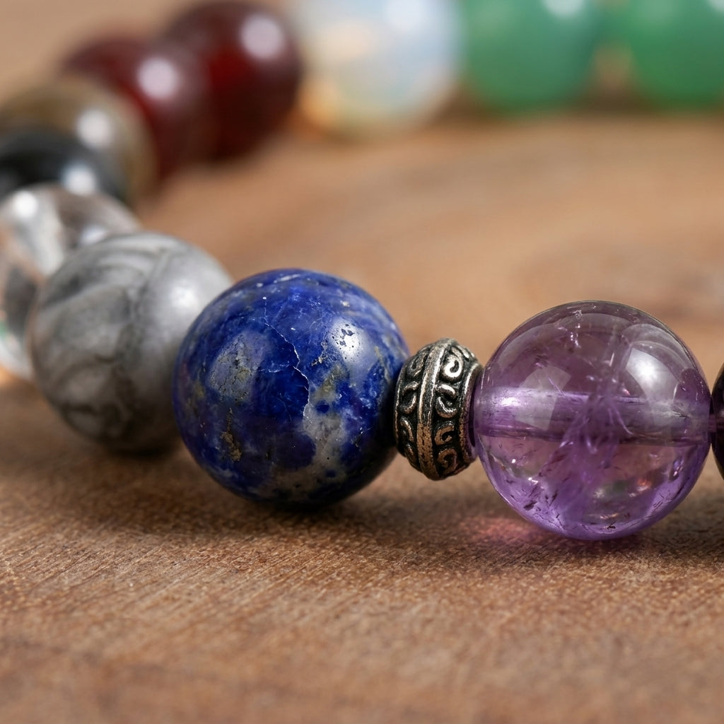 Chakra Harmony: Sodalite & Multi-Gemstone Seven Chakras Energy Bracelet