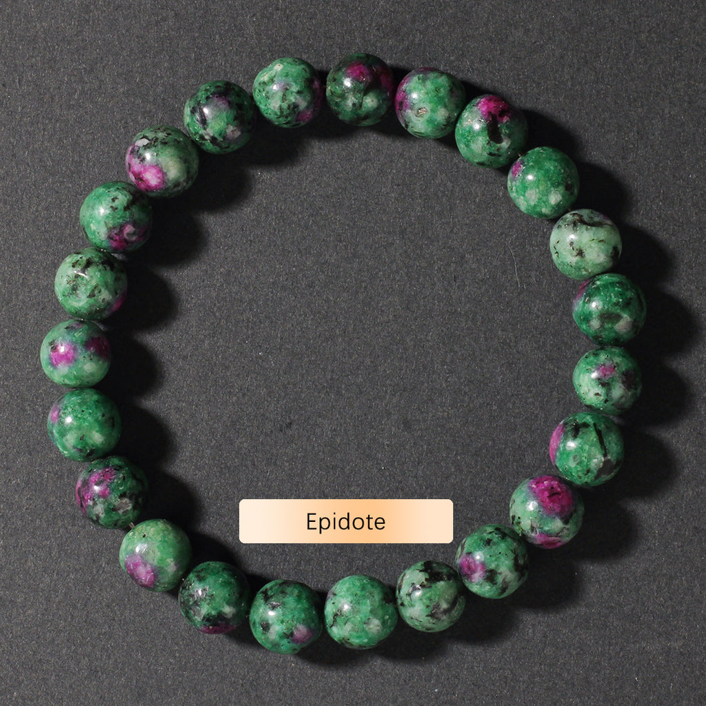 Vintage Natural Stone Beaded Strand — Classic Round Gemstone Bracelet