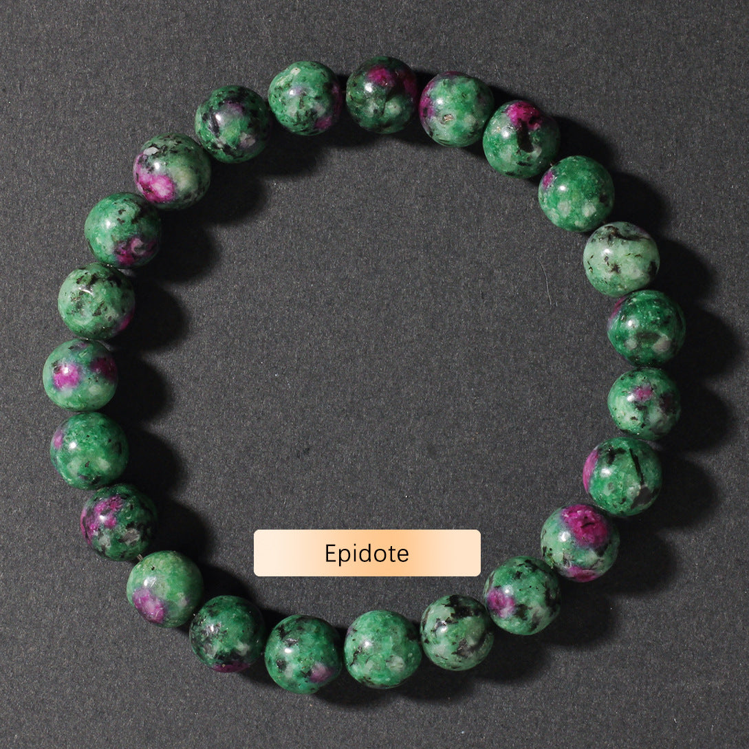 Vintage Natural Stone Beaded Strand — Classic Round Gemstone Bracelet