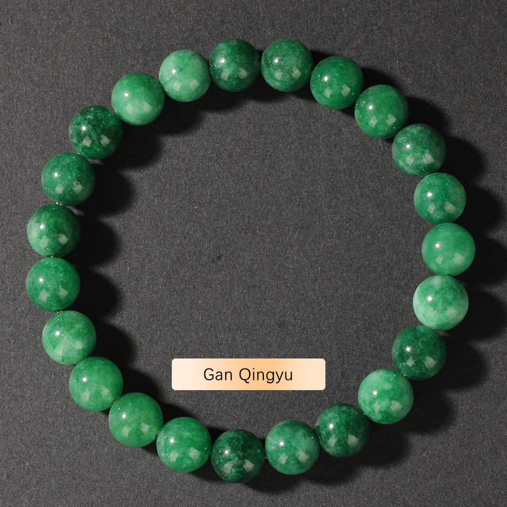 Vintage Natural Stone Beaded Strand — Classic Round Gemstone Bracelet