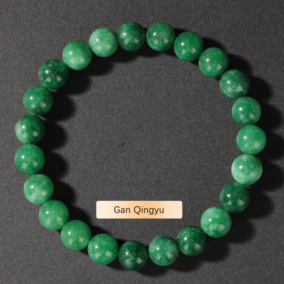 Vintage Natural Stone Beaded Strand — Classic Round Gemstone Bracelet